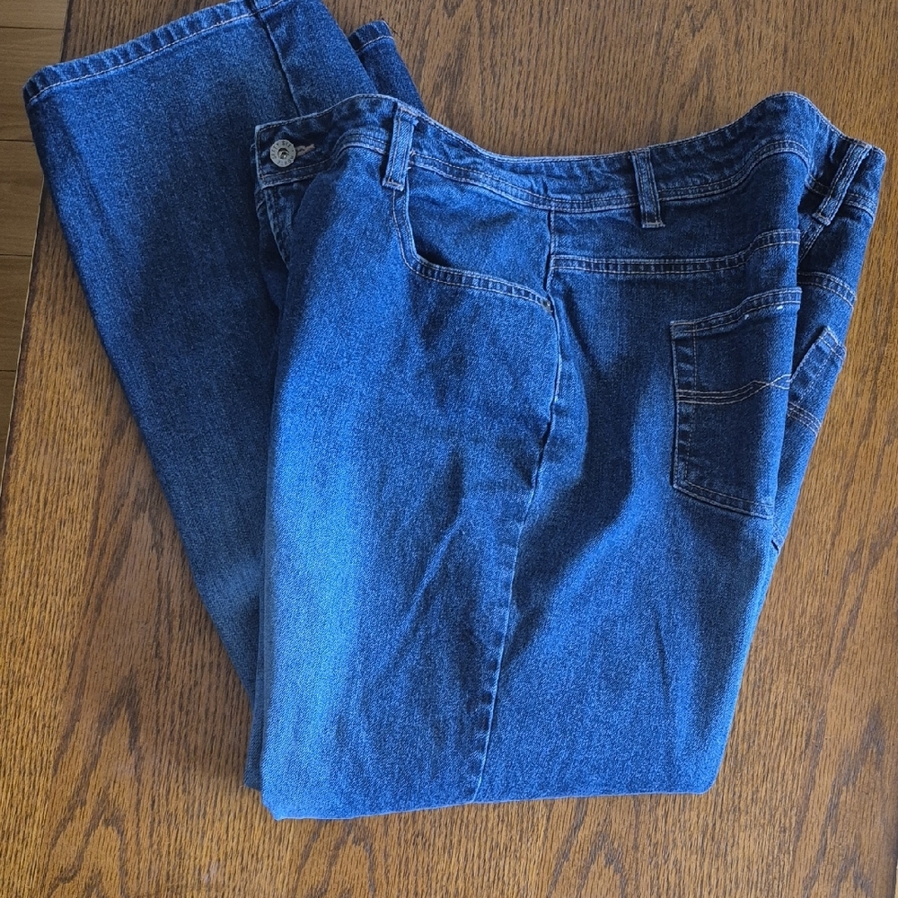 Route 66 Stretch Fit Dark Blue Jeans Size 18W Short